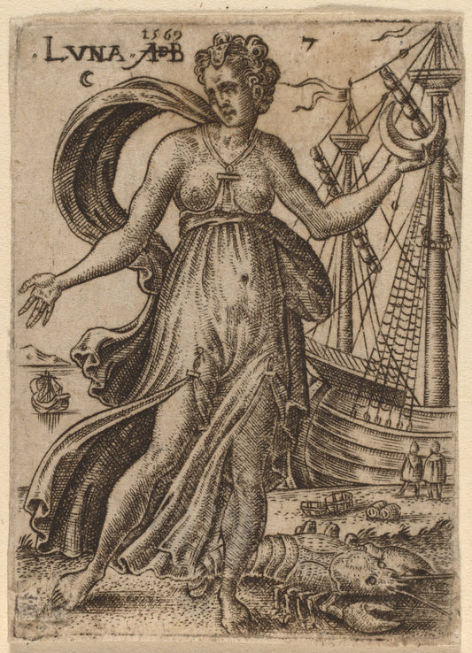 Moon by Abraham de Bruyn (Flemish, 1540 - 1587), 16X12"(A3)Poster Print