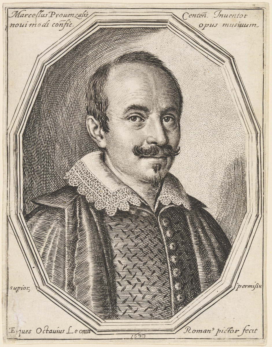 Marcello Provenzale by Ottavio Leoni (Roman, c. 1578 - 1630), 16X12"(A3)Poster Print