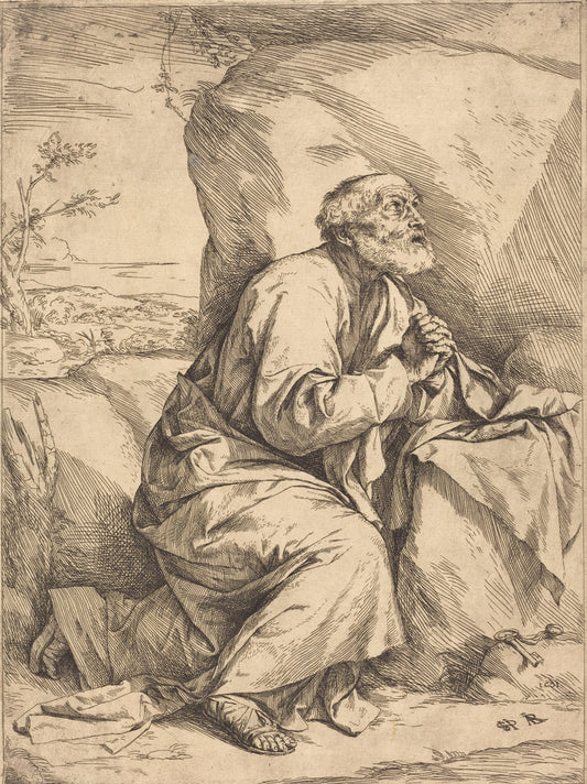 The Penitence of Saint Peter by Jusepe de Ribera (Spanish, 1591 - 1652), 16X12"(A3)Poster Print