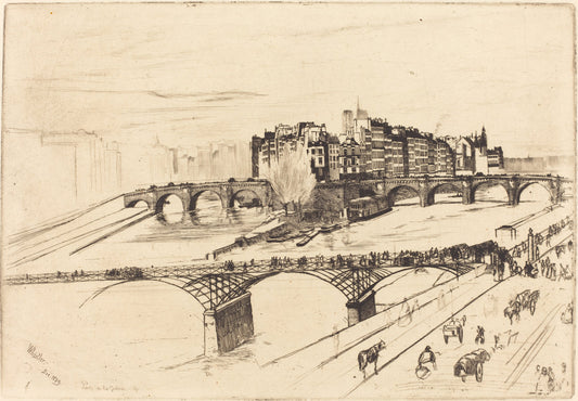 Isle de la Cite, Paris by James McNeill Whistler (American, 1834 - 1903), 16X12"(A3)Poster Print