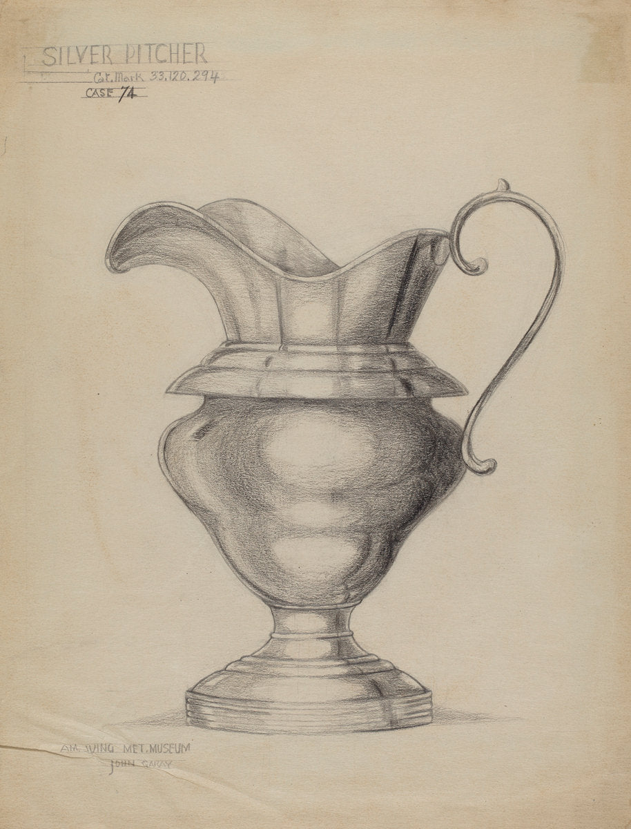Silver Pitcher by John Garay (American, active c. 1935), 16X12"(A3)Poster Print