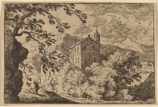 Large House with a Turret by Allart van Everdingen (Dutch, 1621 - 1675), 16X12"(A3)Poster Print