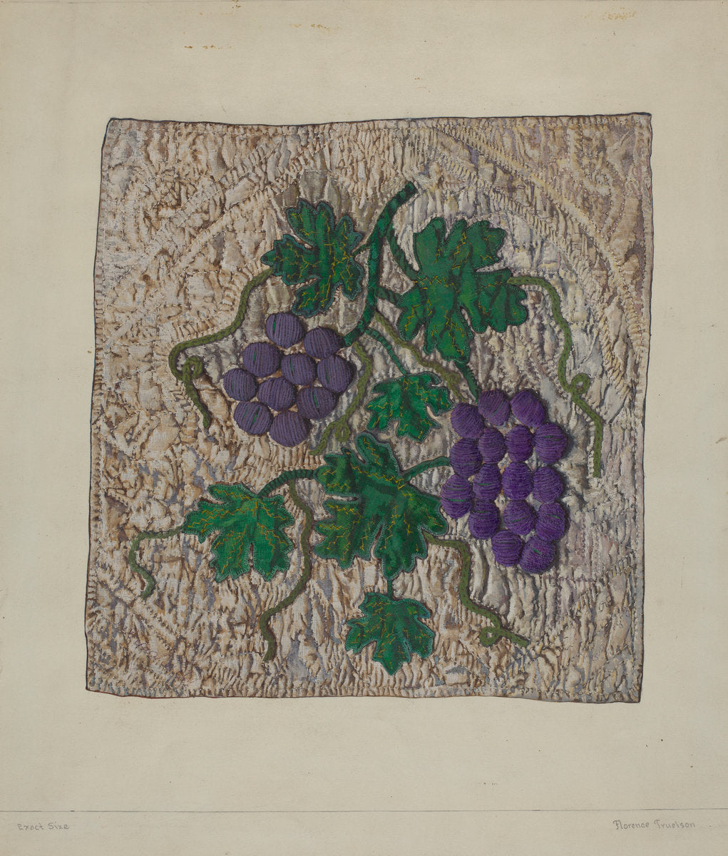 Block from Friendship Quilt by Florence Truelson (American, 1901 - 1959), 16X12"(A3)Poster Print