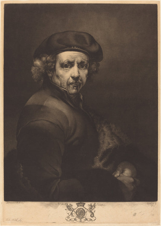Rembrandt, Self-Portrait by Richard Earlom after Rembrandt van Rijn (British, 1743 - 1822), 16X12"(A3)Poster Print
