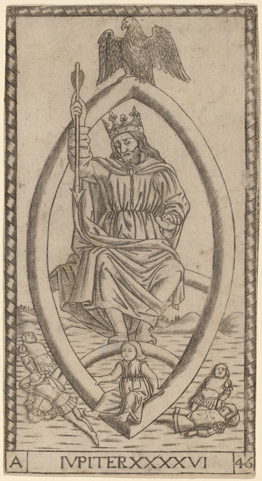 Iupiter (Jupiter) by Master of the S-Series Tarocchi (Italian, active c. 1470), 16X12"(A3)Poster Print