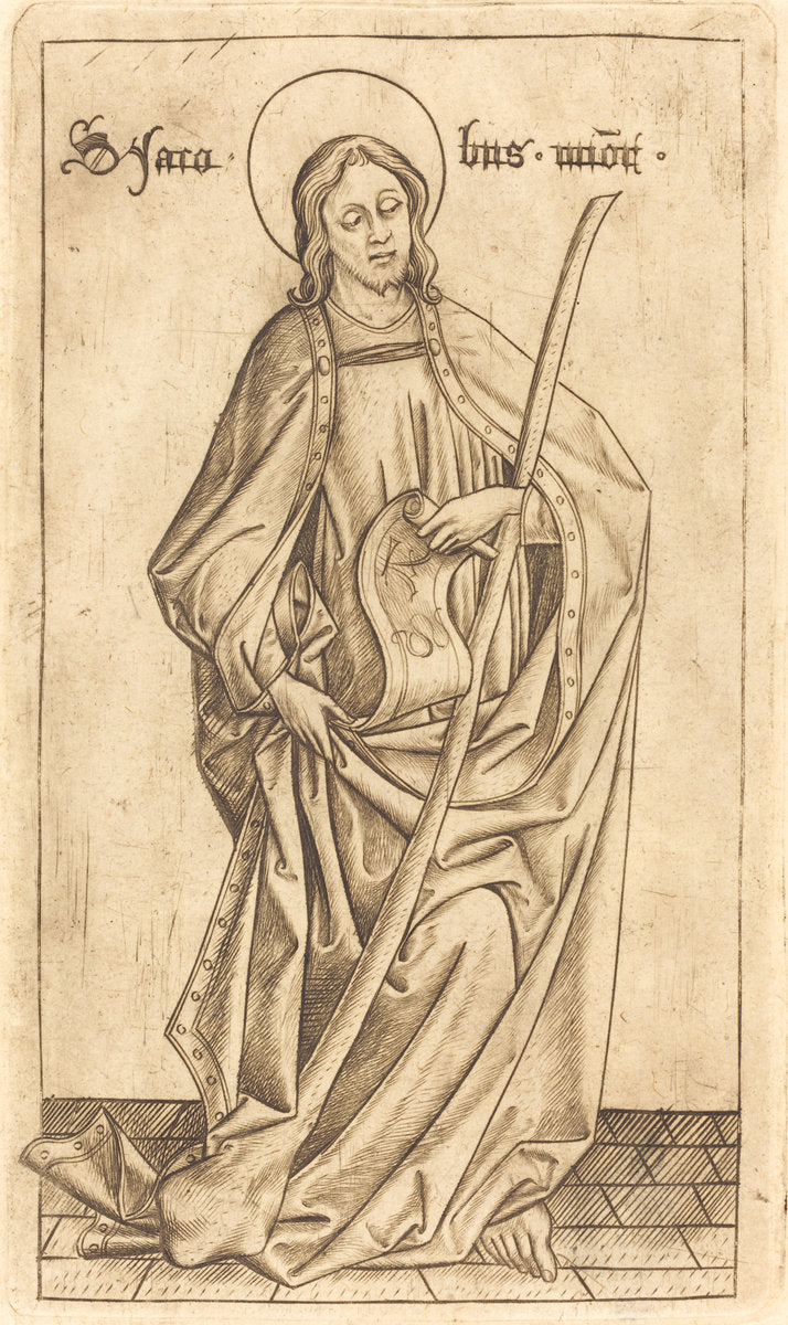 Saint James the Less by Israhel van Meckenem after Master E.S. (German, c. 1445 - 1503), 16X12"(A3)Poster Print