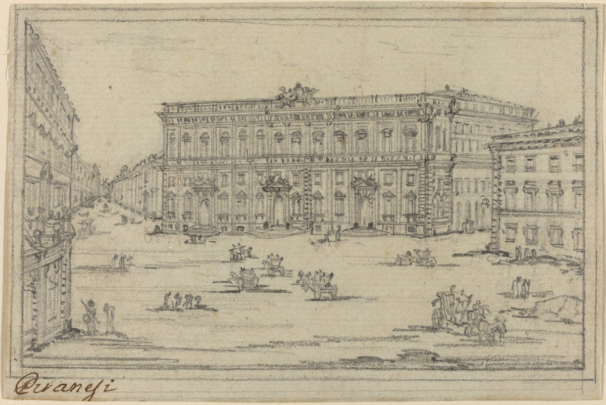 Palazzo della Consultà by Francesco Piranesi (Italian, c. 1758 - 1810), 16X12"(A3)Poster Print