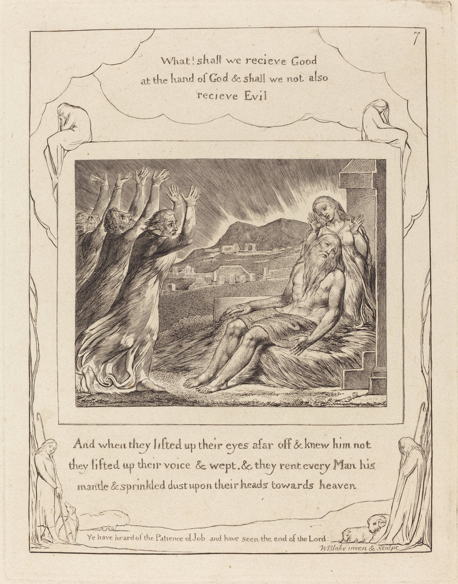 Job's Comforters by William Blake (British, 1757 - 1827), 16X12"(A3)Poster Print