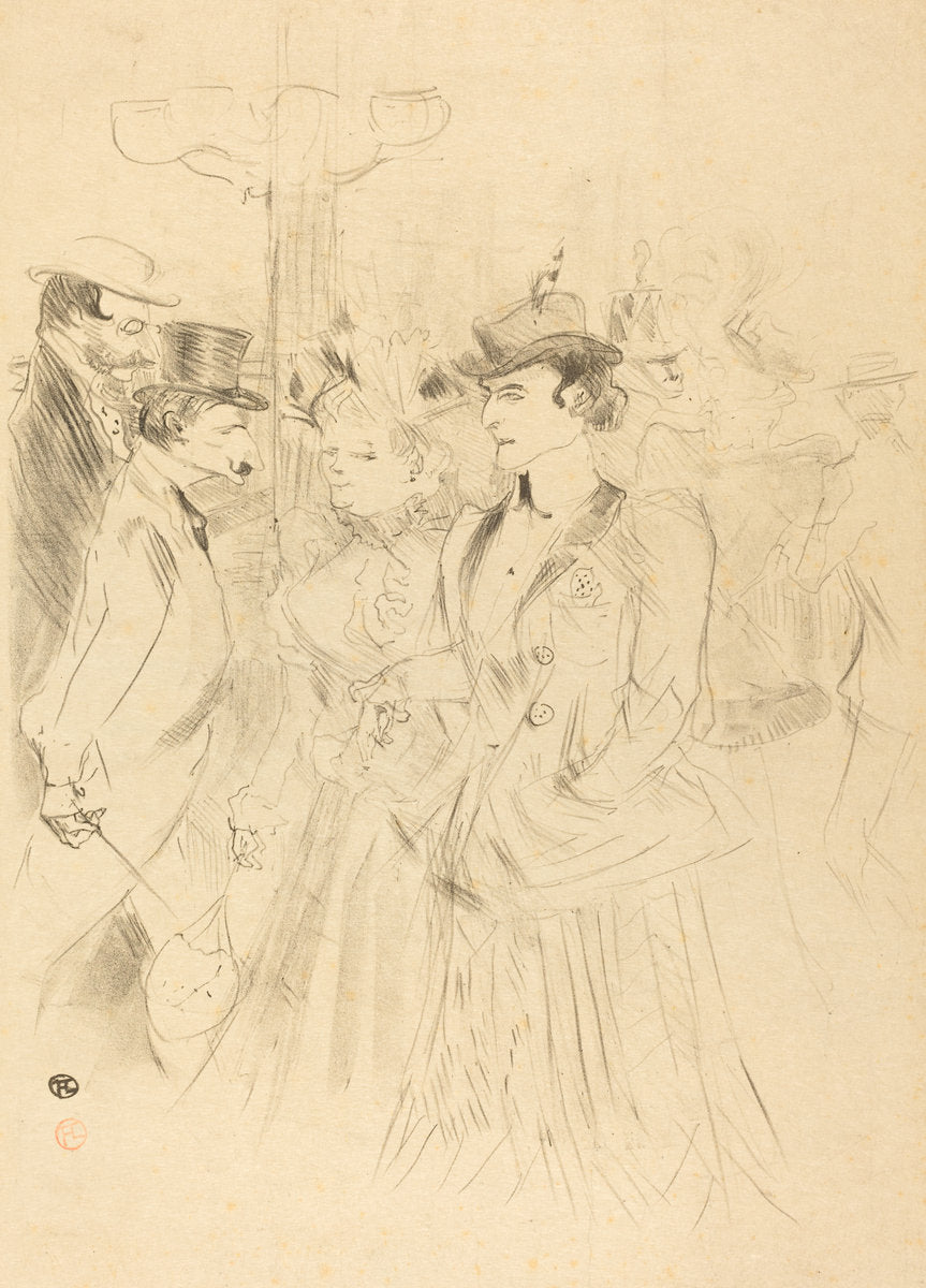 Promenade (Promenoir) by Henri de Toulouse-Lautrec (French, 1864 - 1901), 16X12"(A3)Poster Print