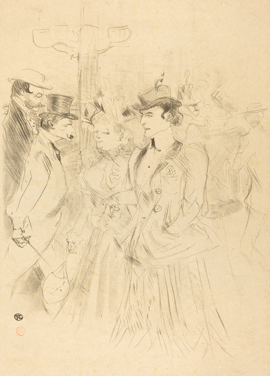 Promenade (Promenoir) by Henri de Toulouse-Lautrec (French, 1864 - 1901), 16X12"(A3)Poster Print