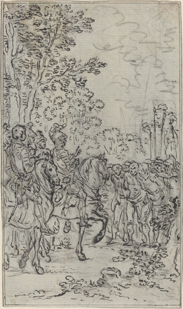 Captives before a Commander by Hubert François Gravelot (French, 1699 - 1773), 16X12"(A3)Poster Print