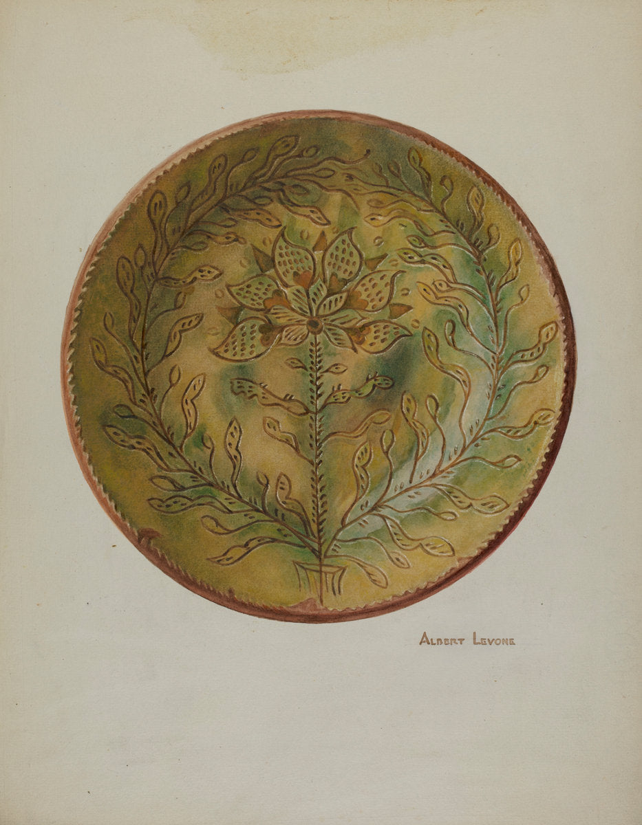 Pa. German Plate by Albert Levone (American, active c. 1935), 16X12"(A3)Poster Print