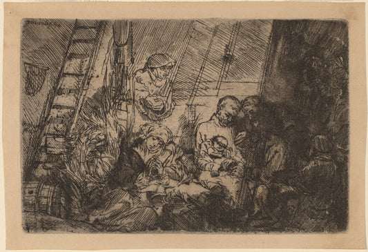 The Circumcision in the Stable by Rembrandt van Rijn (Dutch, 1606 - 1669), 16X12"(A3)Poster Print