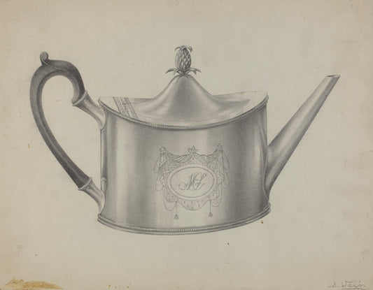 Silver Teapot by Simon Weiss (American, active c. 1935), 16X12"(A3)Poster Print