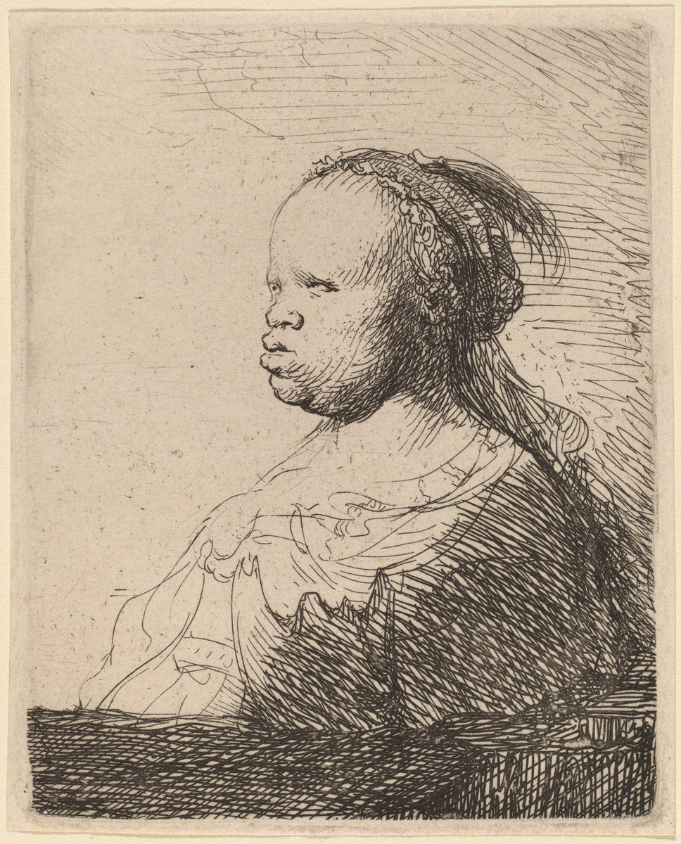 The White Negress by Rembrandt van Rijn (Dutch, 1606 - 1669), 16X12"(A3)Poster Print