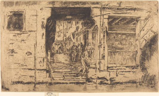 Fish-Shop, Venice by James McNeill Whistler (American, 1834 - 1903), 16X12"(A3)Poster Print