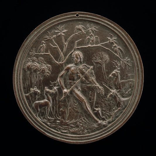 Orpheus Playing to the Animals by Attributed to Moderno (Italian, 1467 - 1528), 16X12"(A3)Poster Print