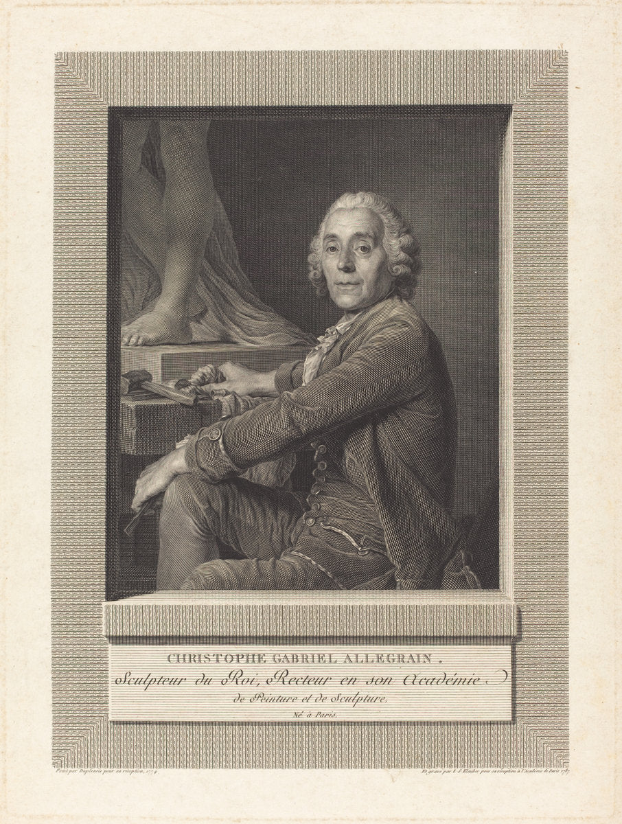 Christophe Gabriel Allegrain by Ignaz Sebastian Klauber after Joseph Siffred Duplessis (German, 1753 - 1817), 16X12"(A3)Poster Print