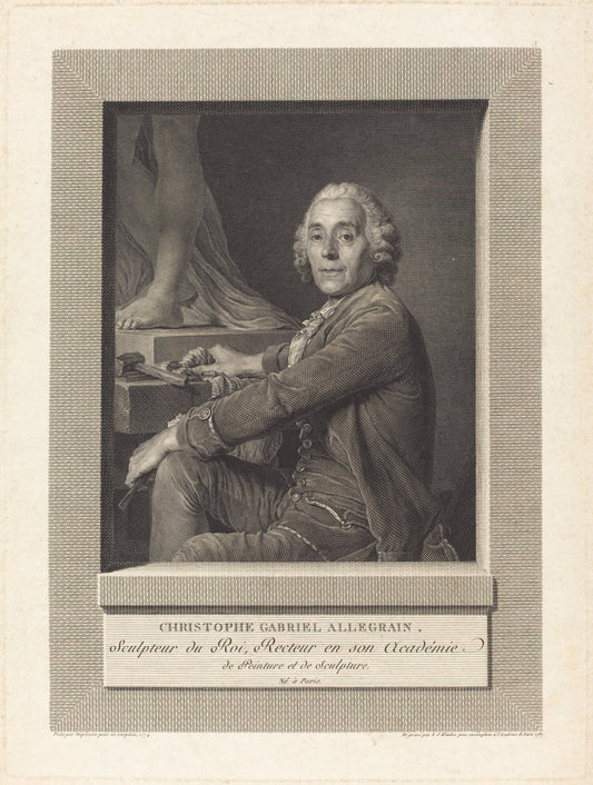 Christophe Gabriel Allegrain by Ignaz Sebastian Klauber after Joseph Siffred Duplessis (German, 1753 - 1817), 16X12"(A3)Poster Print