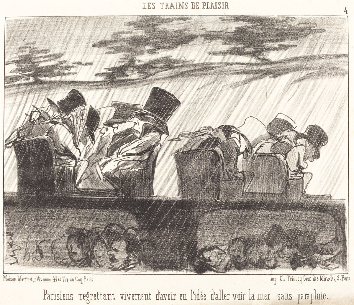 Parisiens regrettant vivement... by Honoré Daumier (French, 1808 - 1879), 16X12"(A3)Poster Print
