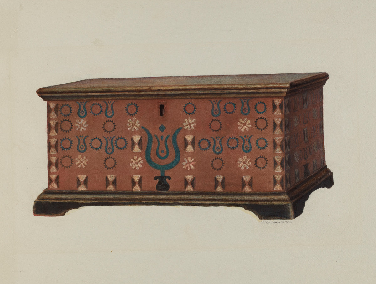 Pa. German Chest by Austin L. Davison (American, active c. 1935), 16X12"(A3)Poster Print