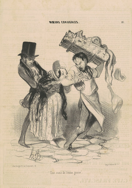 Une envie de femme grosse by Honoré Daumier (French, 1808 - 1879), 16X12"(A3)Poster Print