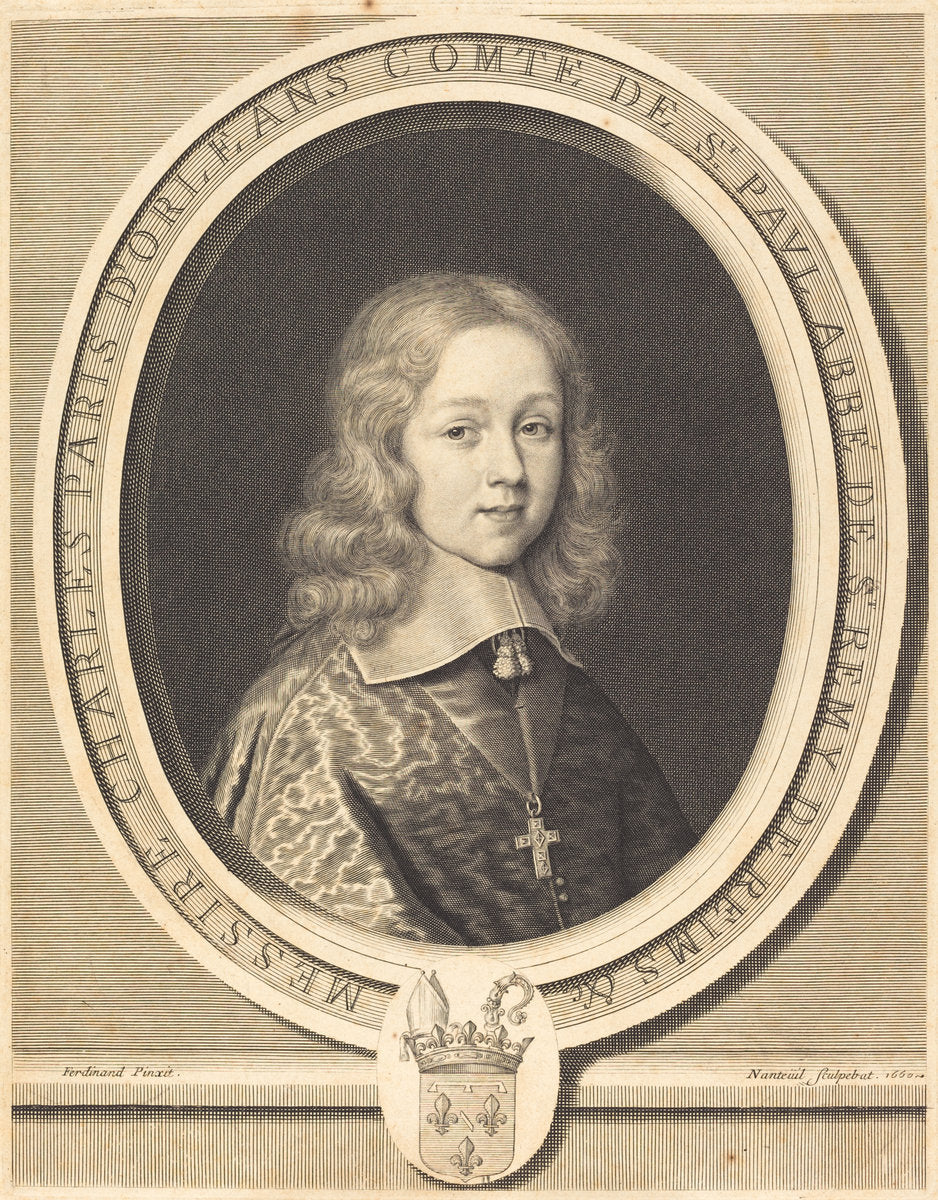 Charles-Paris d'Orléans-Longueville, Comte de Saint-Pol by Robert Nanteuil (French, 1623 - 1678), 16X12"(A3)Poster Print