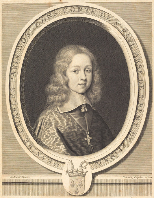 Charles-Paris d'Orléans-Longueville, Comte de Saint-Pol by Robert Nanteuil (French, 1623 - 1678), 16X12"(A3)Poster Print