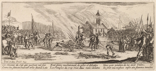 The Stake by Gerrit van Schagen after Jacques Callot (Dutch, c. 1642 - 1690 or after), 16X12"(A3)Poster Print