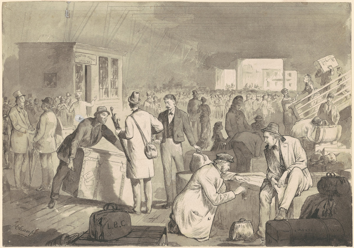 Customs Shed by James Wells Champney (American, 1843 - 1903), 16X12"(A3)Poster Print