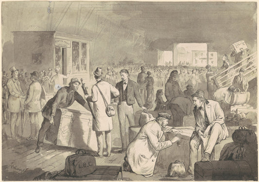 Customs Shed by James Wells Champney (American, 1843 - 1903), 16X12"(A3)Poster Print