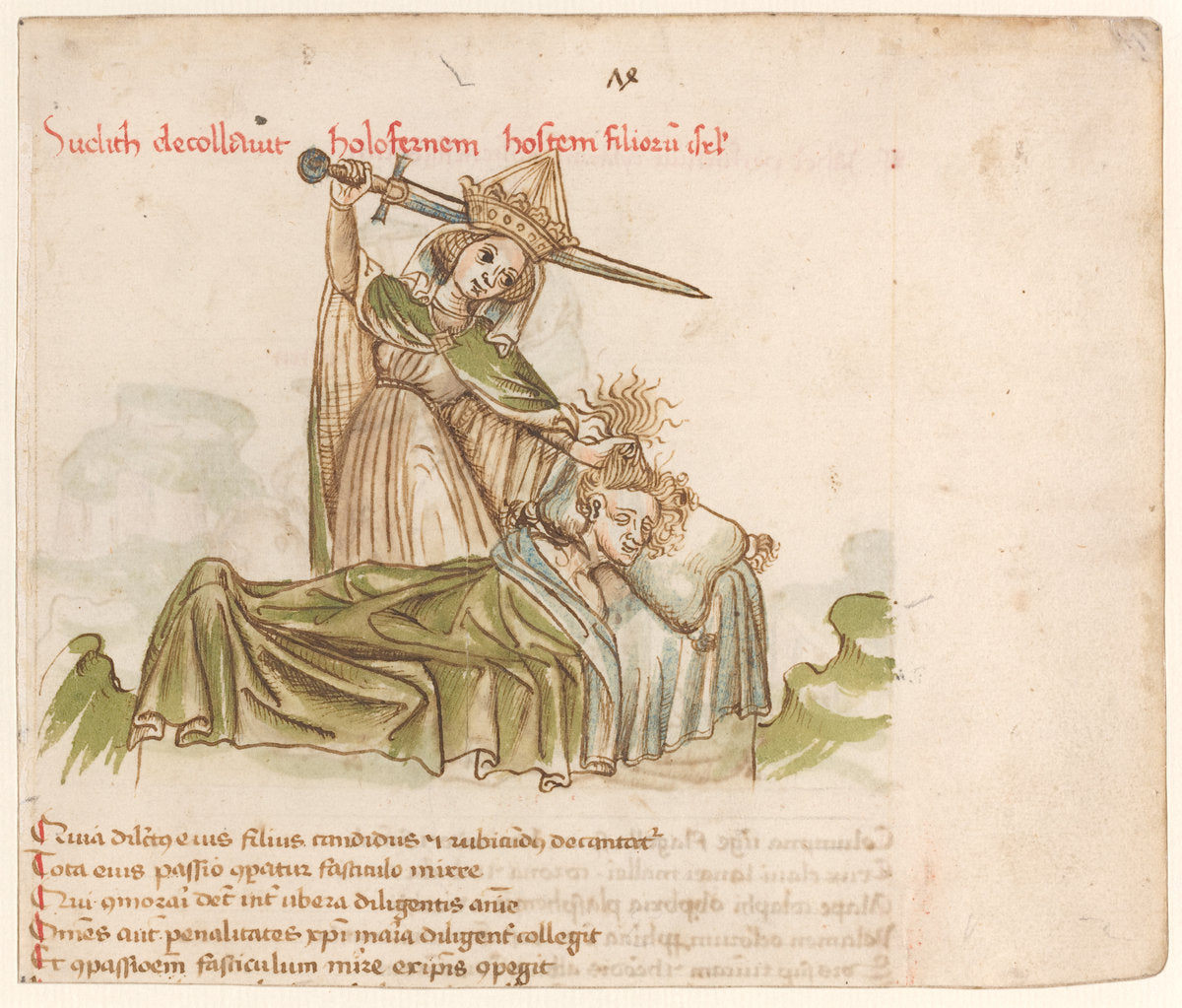 c. 1460 by Austrian 15th Century (Judith Killing Holofernes), 16X12"(A3)Poster Print