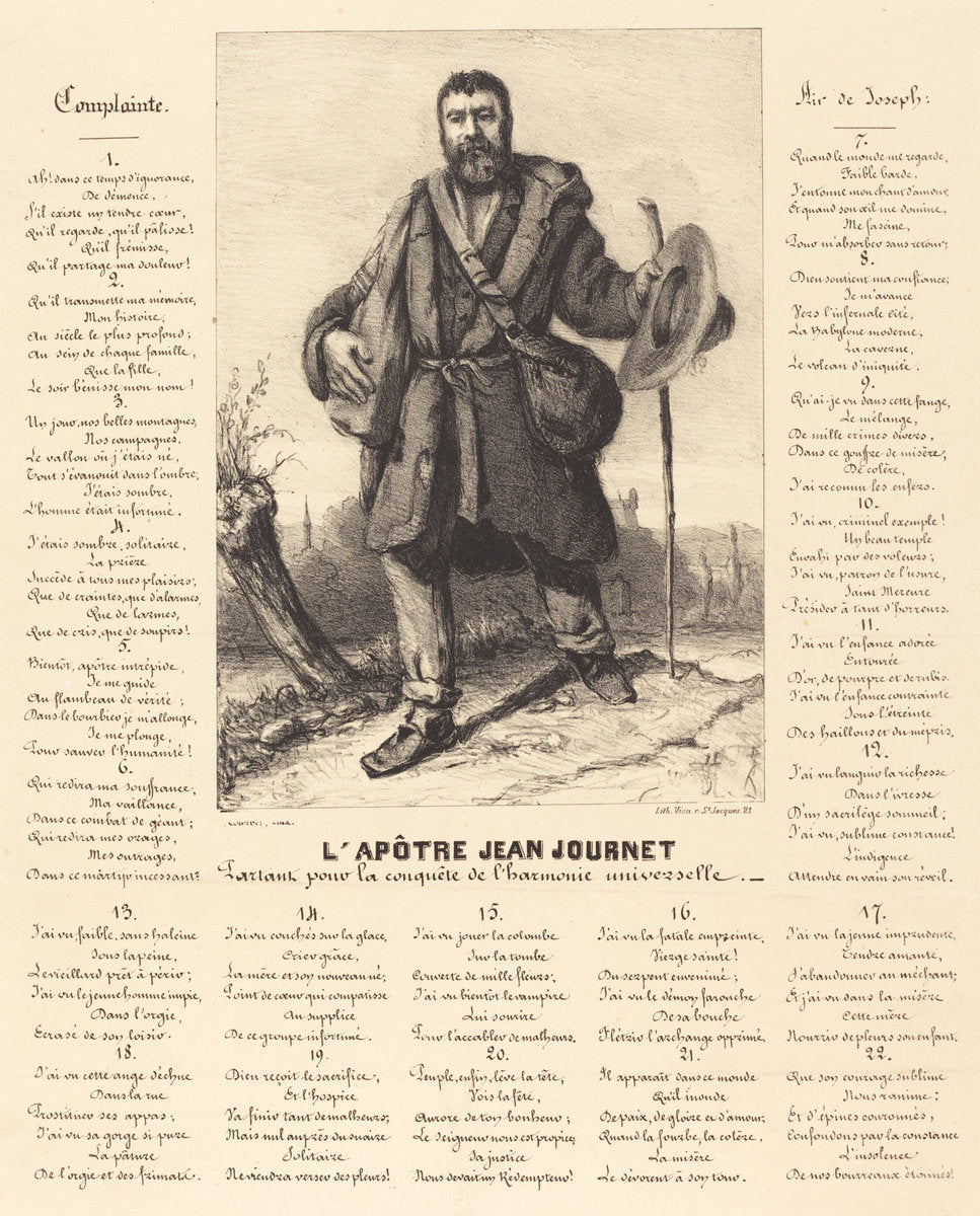 The Apostle Jean Journet Setting Out for the Conquest of Universal Harmony by Gustave Courbet (French, 1819 - 1877), 16X12"(A3)Poster Print