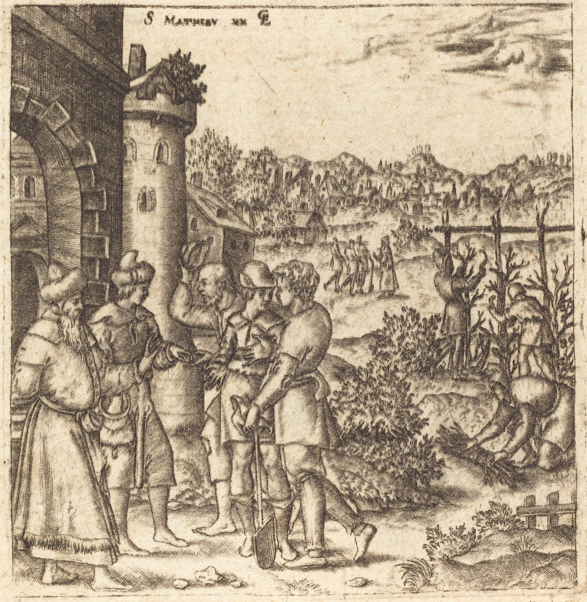 The Parable of the Laborers in the Vineyard by Léonard Gaultier (French, 1561 - 1641), 16X12"(A3)Poster Print