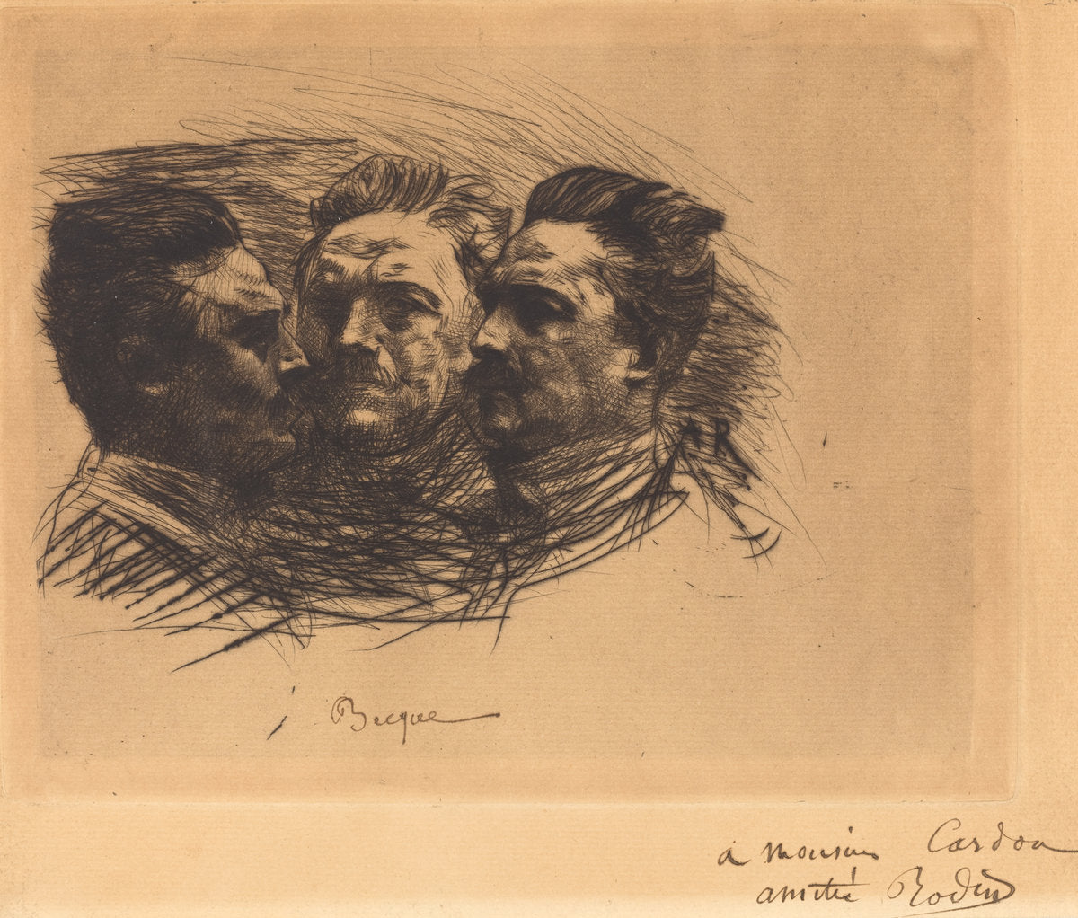 Henri Becque by Auguste Rodin (French, 1840 - 1917), 16X12"(A3)Poster Print