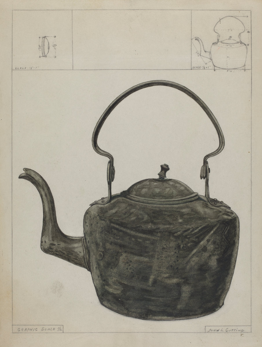 Copper Kettle by John Cutting (American, active c. 1935), 16X12"(A3)Poster Print