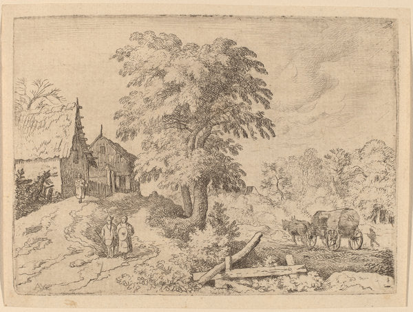 Cart with Two Draft Horses by Allart van Everdingen (Dutch, 1621 - 1675), 16X12"(A3)Poster Print