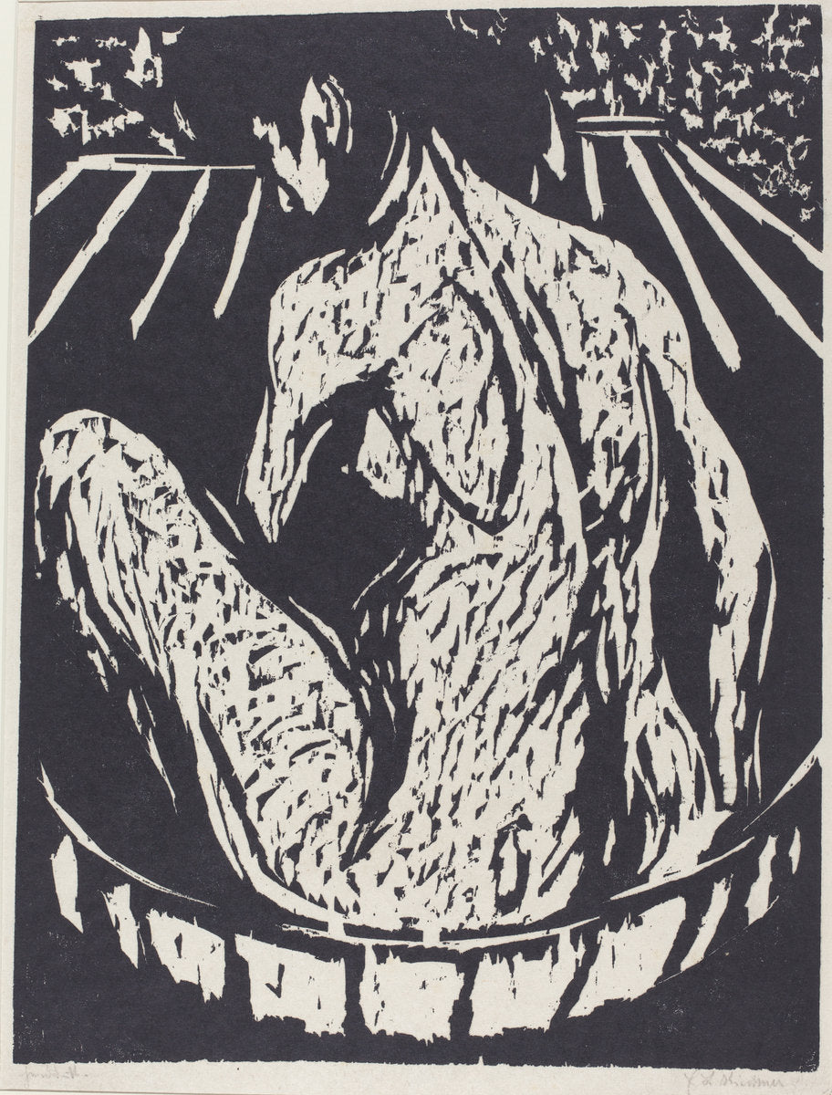 Female Nude (Weiblicher Akt) by Ernst Ludwig Kirchner (German, 1880 - 1938), 16X12"(A3)Poster Print
