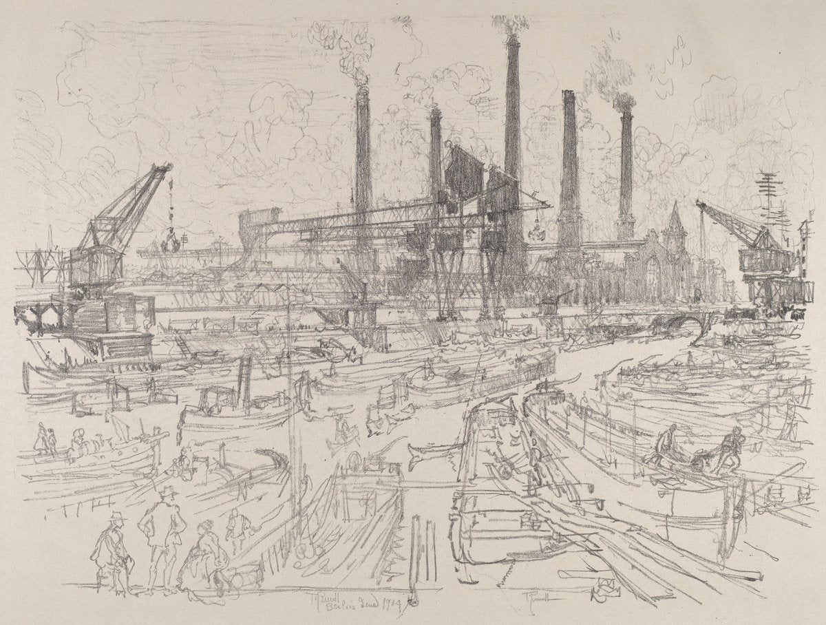 Power-House, Berlin by Joseph Pennell (American, 1857 - 1926), 16X12"(A3)Poster Print