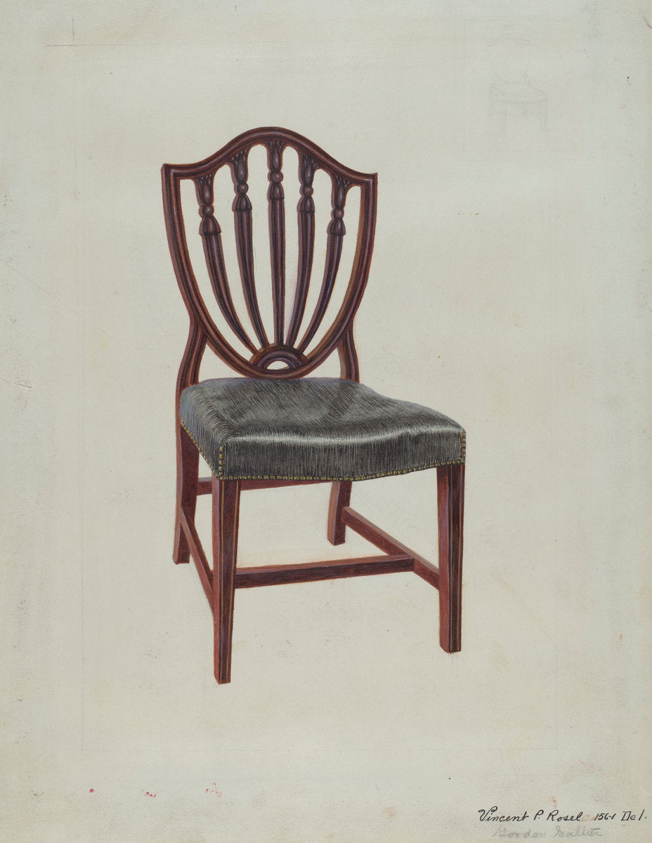 Hepplewhite Chair by Vincent P. Rosel and Gordon Saltar (American, active c. 1935), 16X12"(A3)Poster Print