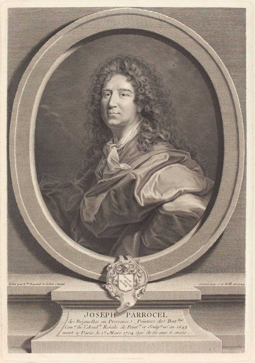 Joseph Parrocel by Johann Georg Wille after Hyacinthe Rigaud (German, 1715 - 1808), 16X12"(A3)Poster Print