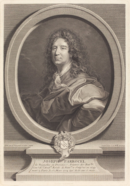 Joseph Parrocel by Johann Georg Wille after Hyacinthe Rigaud (German, 1715 - 1808), 16X12"(A3)Poster Print