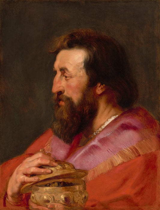 Head of One of the Three Kings: Melchior, The Assyrian King by Sir Peter Paul Rubens and Studio (Flemish, 1577 - 1640), 16X12"(A3)Poster Print