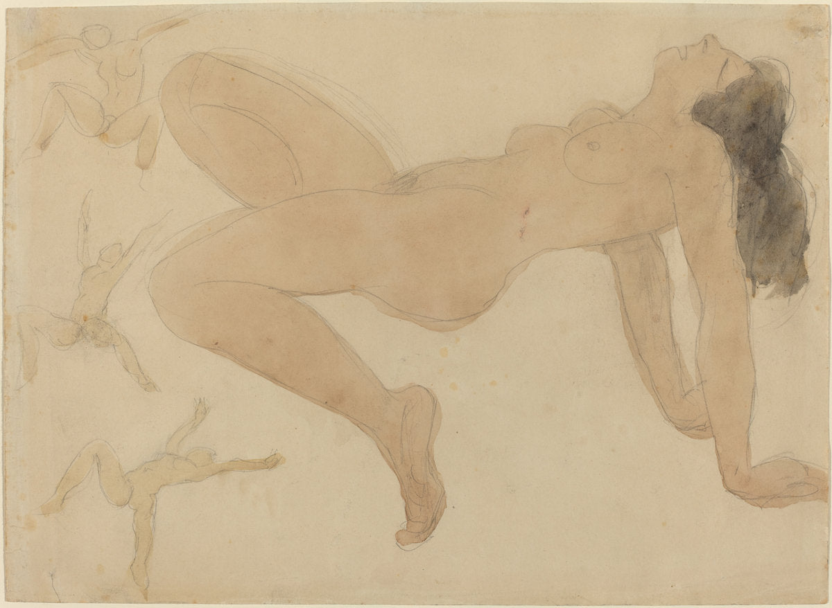 Studies of Nude Dancers by Odilon Roche (French, 1868 - 1947), 16X12"(A3)Poster Print