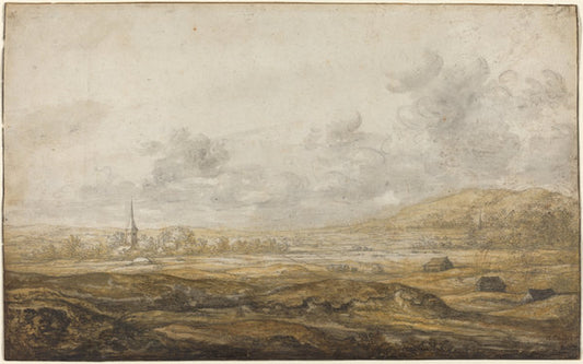 Panoramic Landscape along the Rhine by Aelbert Cuyp (Dutch, 1620 - 1691), 16X12"(A3)Poster Print