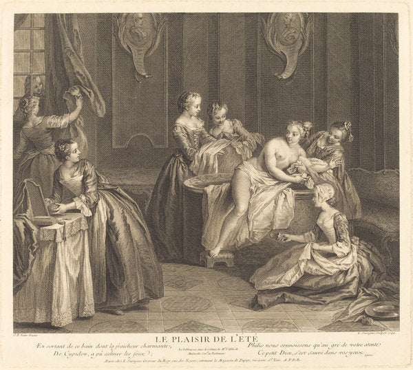 Les plaisir de l'ete by Louis de Surugue de Surgis after Jean-Baptiste Joseph Pater (French, c. 1686 - 1762), 16X12"(A3)Poster Print
