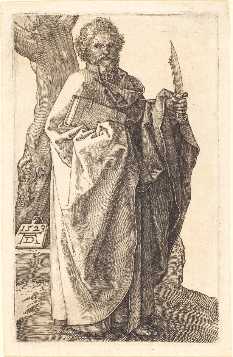 Saint Bartholomew by Albrecht Dürer (German, 1471 - 1528), 16X12"(A3)Poster Print