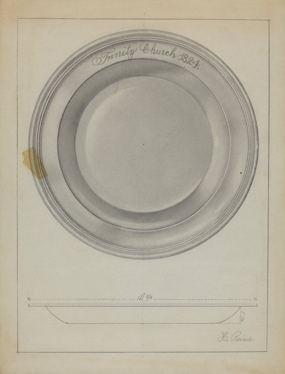 Silver Baptismal Basin by Horace Reina (American, active c. 1935), 16X12"(A3)Poster Print