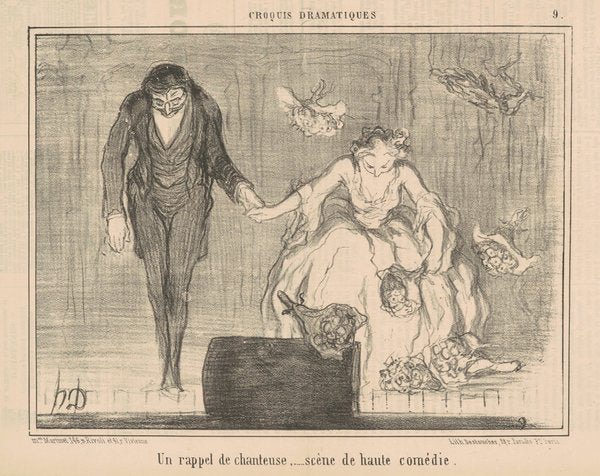 Un rappel de chanteuse ... by Honoré Daumier (French, 1808 - 1879), 16X12"(A3)Poster Print