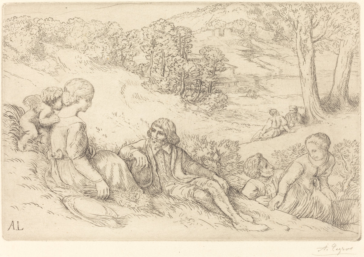 Spring (Le printemps) by Alphonse Legros (French, 1837 - 1911), 16X12"(A3)Poster Print